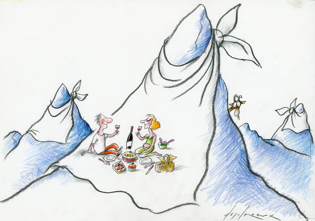 Pique-nique de chef en montagne