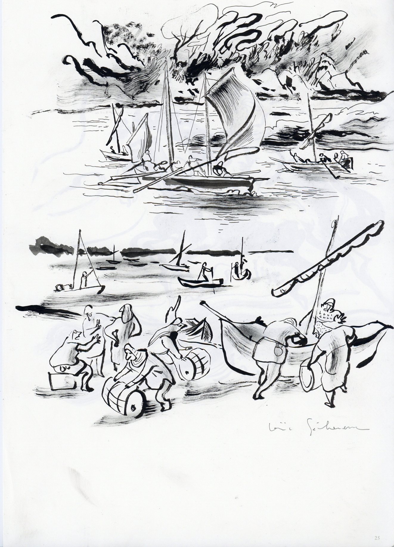 croquis pêcheurs d’Ys